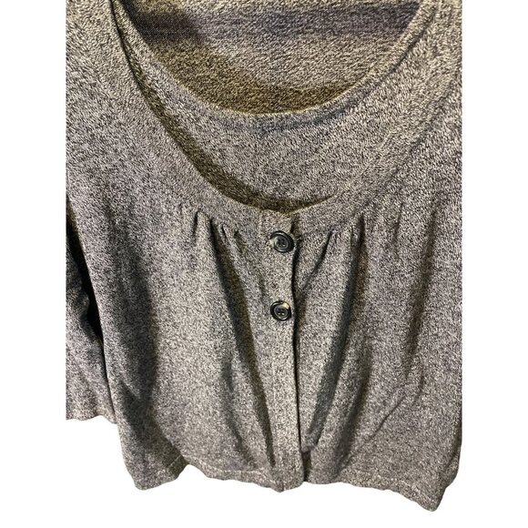 SAG Harbor Gray Layered 3/4 Sleeve Scoop Neck Top Sz PL - Picture 3 of 5